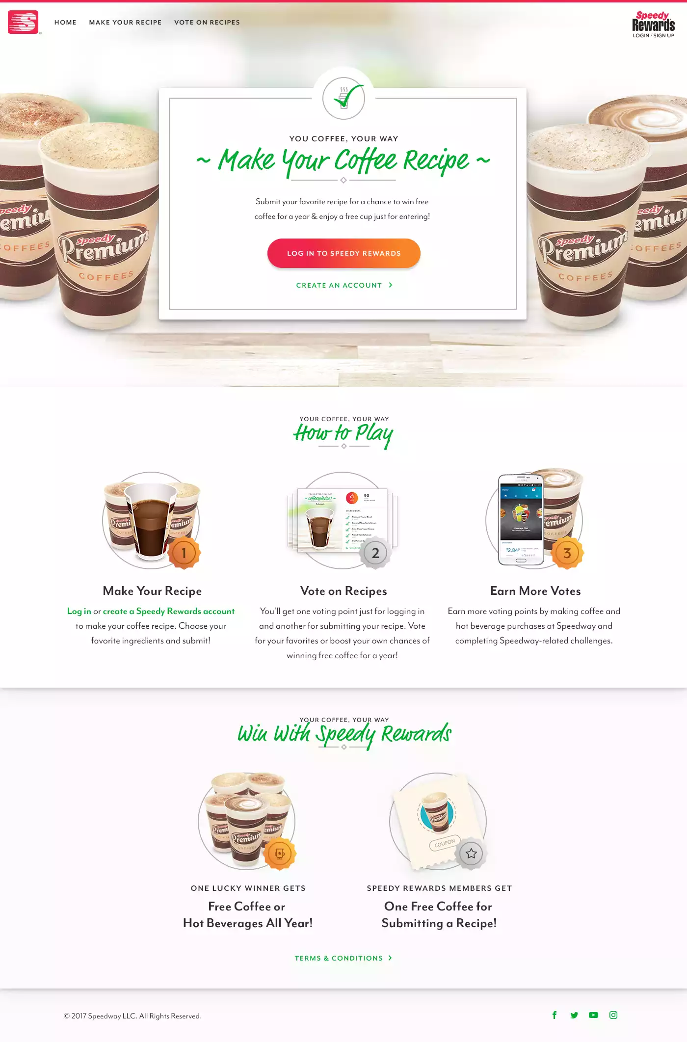 Your Coffee Your Way Home screen